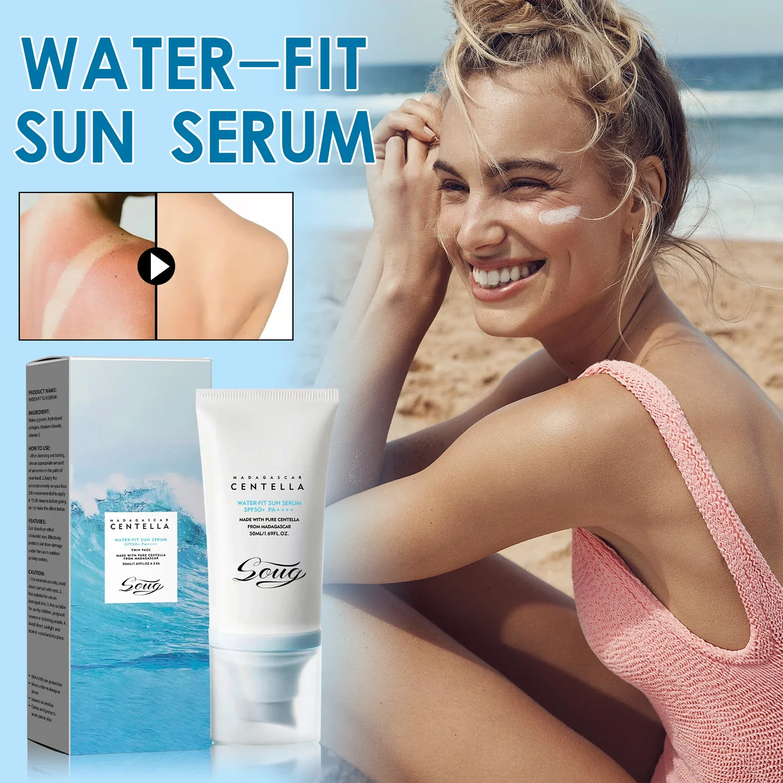 واقي من الشمس للوجه، مرطب ومغذي ومضاد للشمس، حماية من الأشعة فوق البنفسجية، كريم للبشرة الشمسية، كريم كوري للعناية بالجسم #2