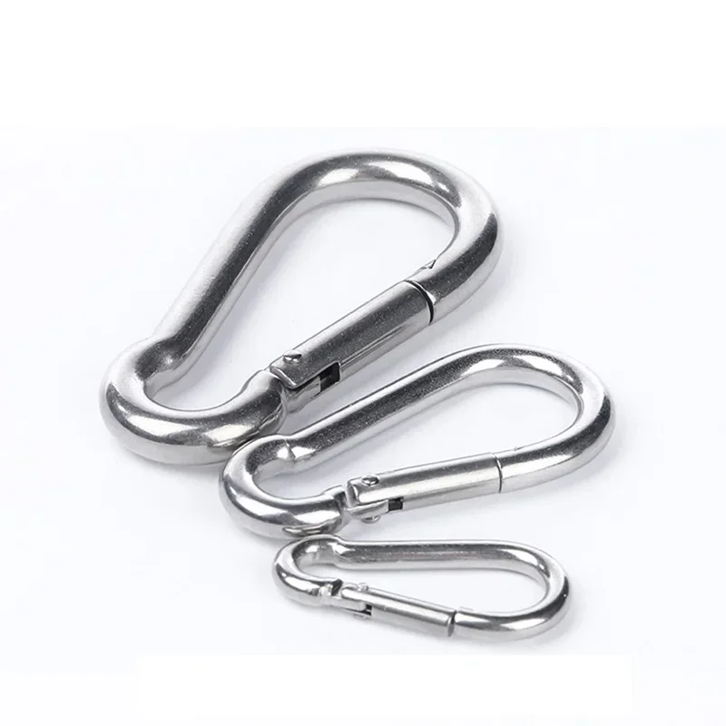 316 Stainless Steel Multifunctional Spring Snap M5 M6 M7 M8 M9 M10 M11 M12 Snap Hook with Eyelet Spring Buckle Key Ring 1PCS