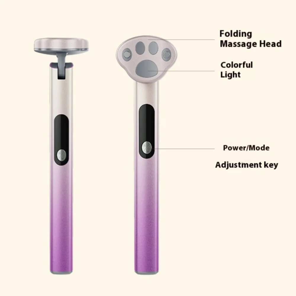 新型7色LEDアイマッサージャー、加熱＆振動機能付き、アンチエイジングアイケアデバイス、クマ除去＆まぶたのリフトアップに