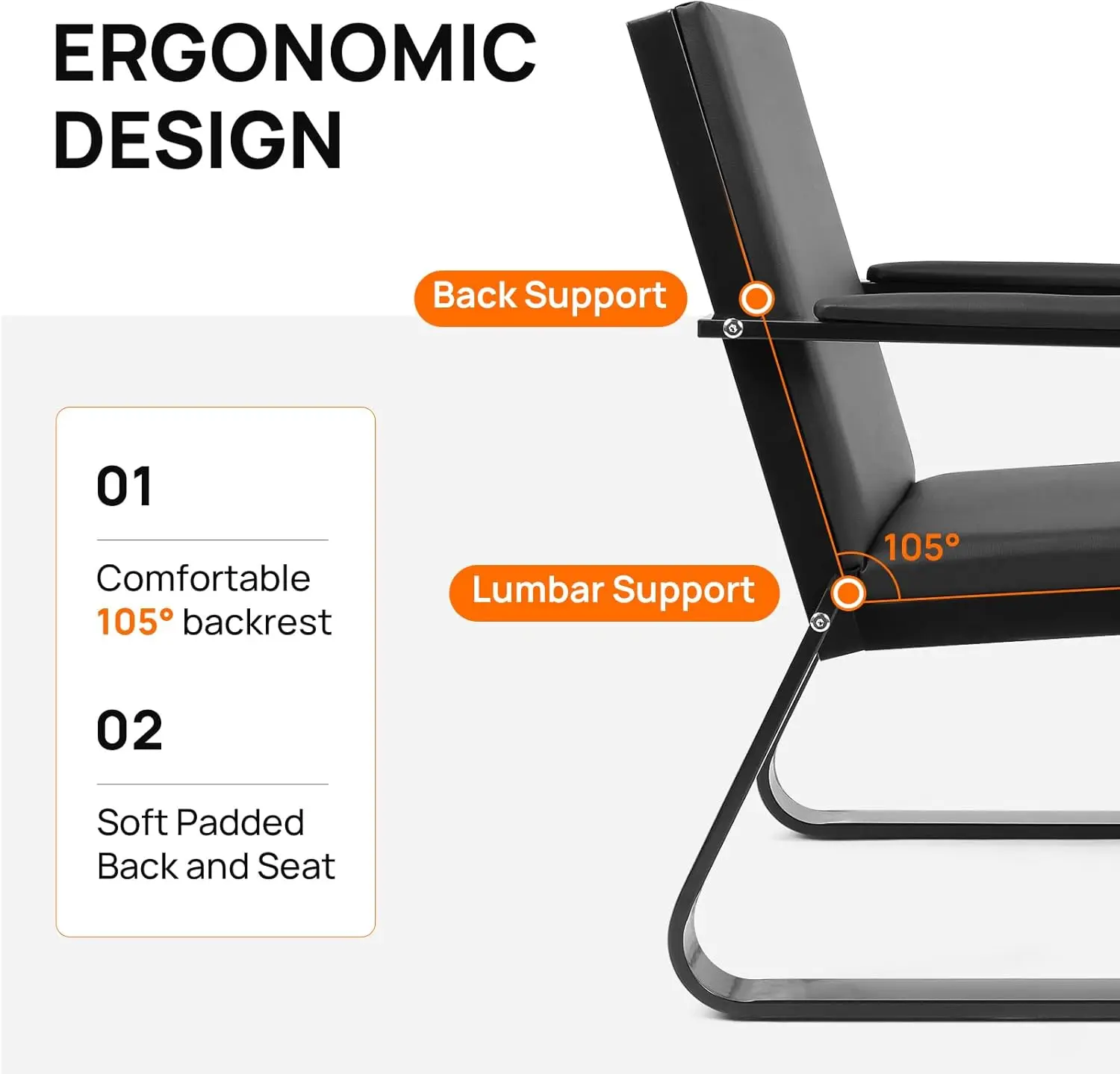 مقعد غرفة الانتظار مصنوع من جلد البولي يوريثان بمسند للذراع لمناطق الاستقبال في المكتب والردهة والعيادة #4