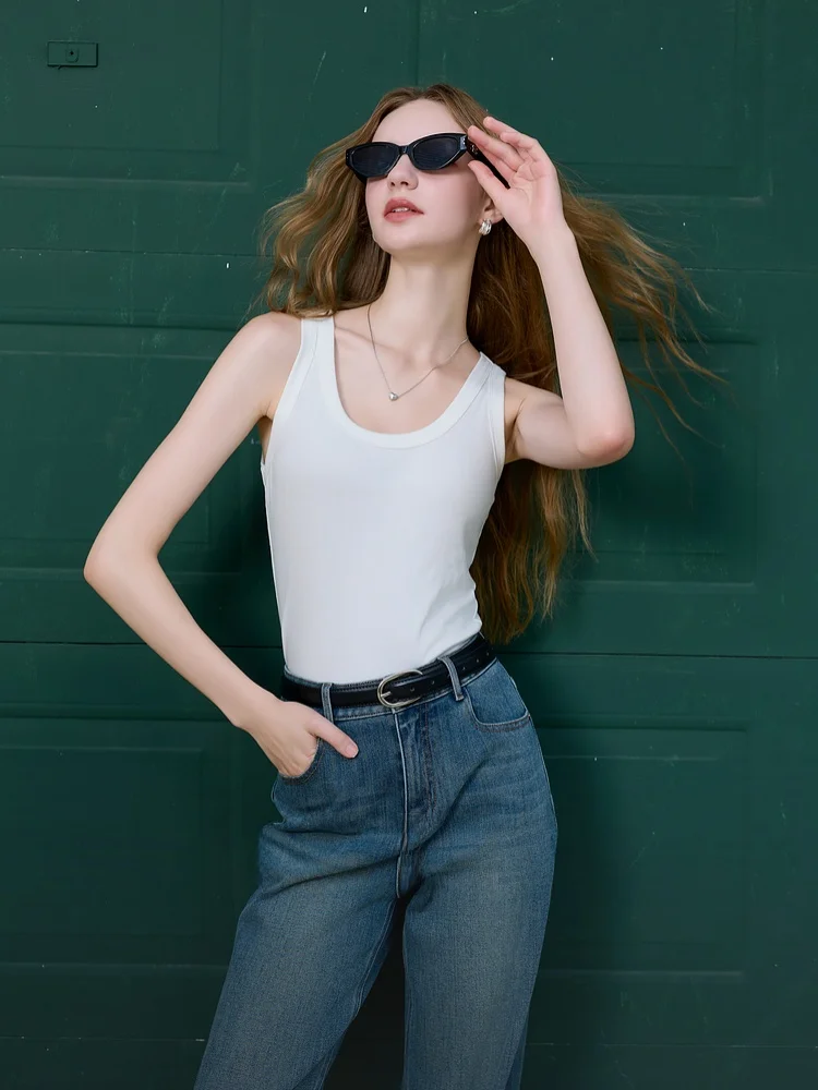 

Женский жилет Tee-Color 2025: Новинка осени, универсальный, с круглым вырезом, на тонких бретелях, облегающий, для ношения как базовый слой или верхняя одежда