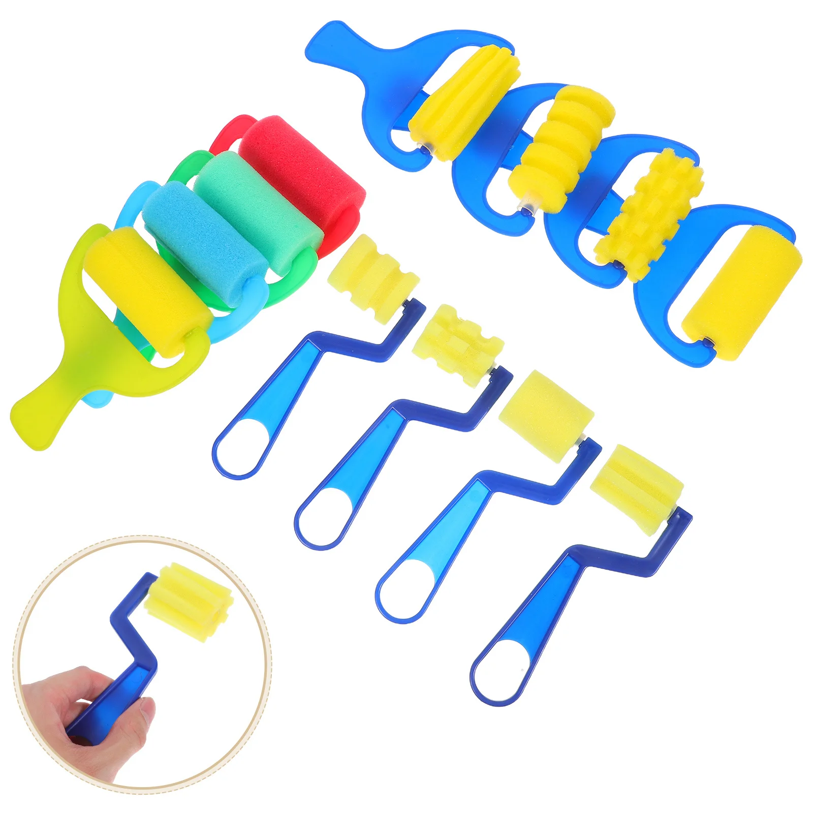

12Pcs Sponge Stencil Brushes for Kids DIY Crafts Easy Clean Art Tool Set Painting Supplies for Early Learning Kids Painting Set
