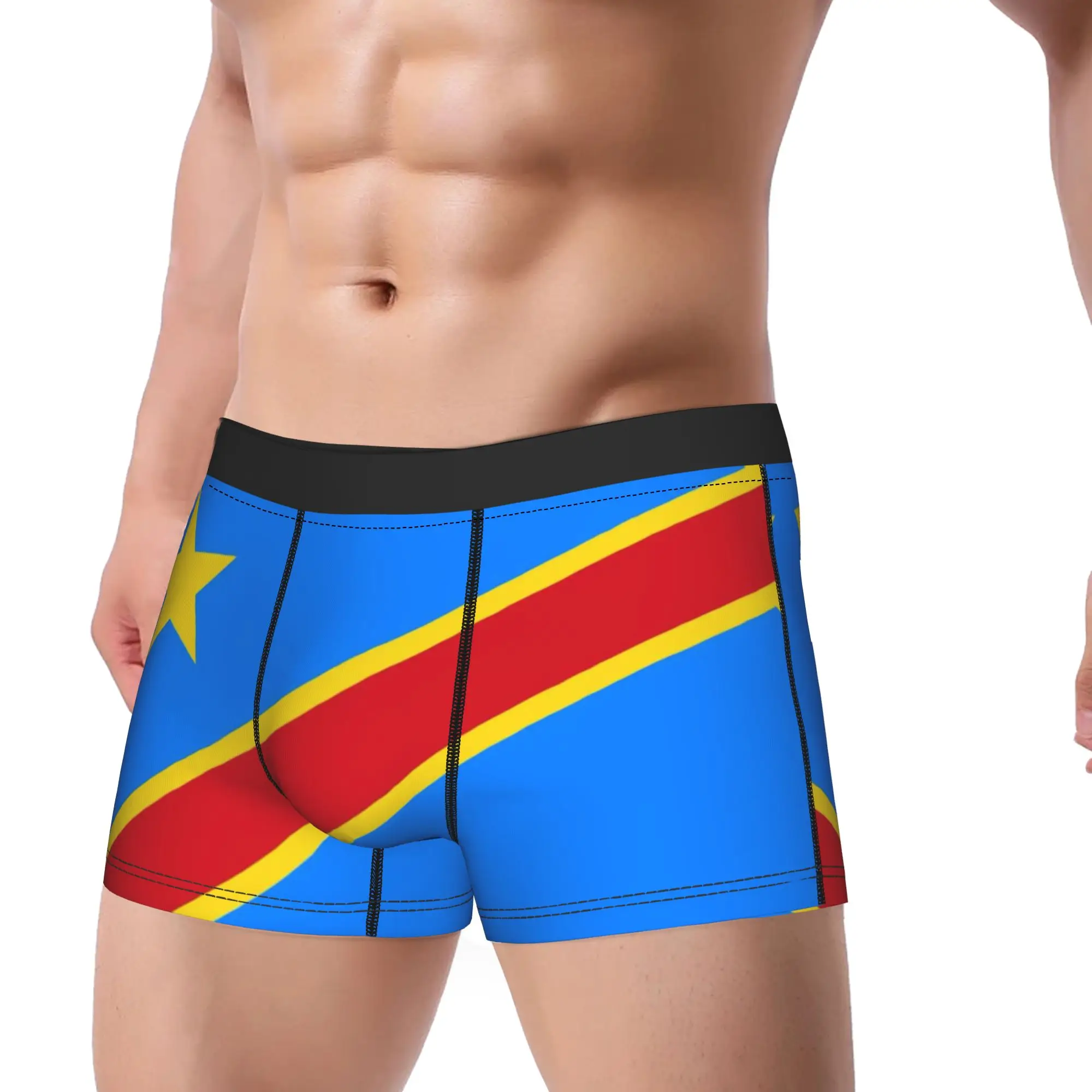 Man Democratic Republic Congo Flag Congolese African Boxers Shorts,Cozy  Underwear Shorts Boxer Briefs