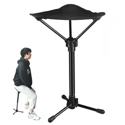 Taburete telescópico de una pierna, Mini taburete portátil para viajes al aire libre, taburete para acampar, silla de pesca Maza, silla de playa triangular