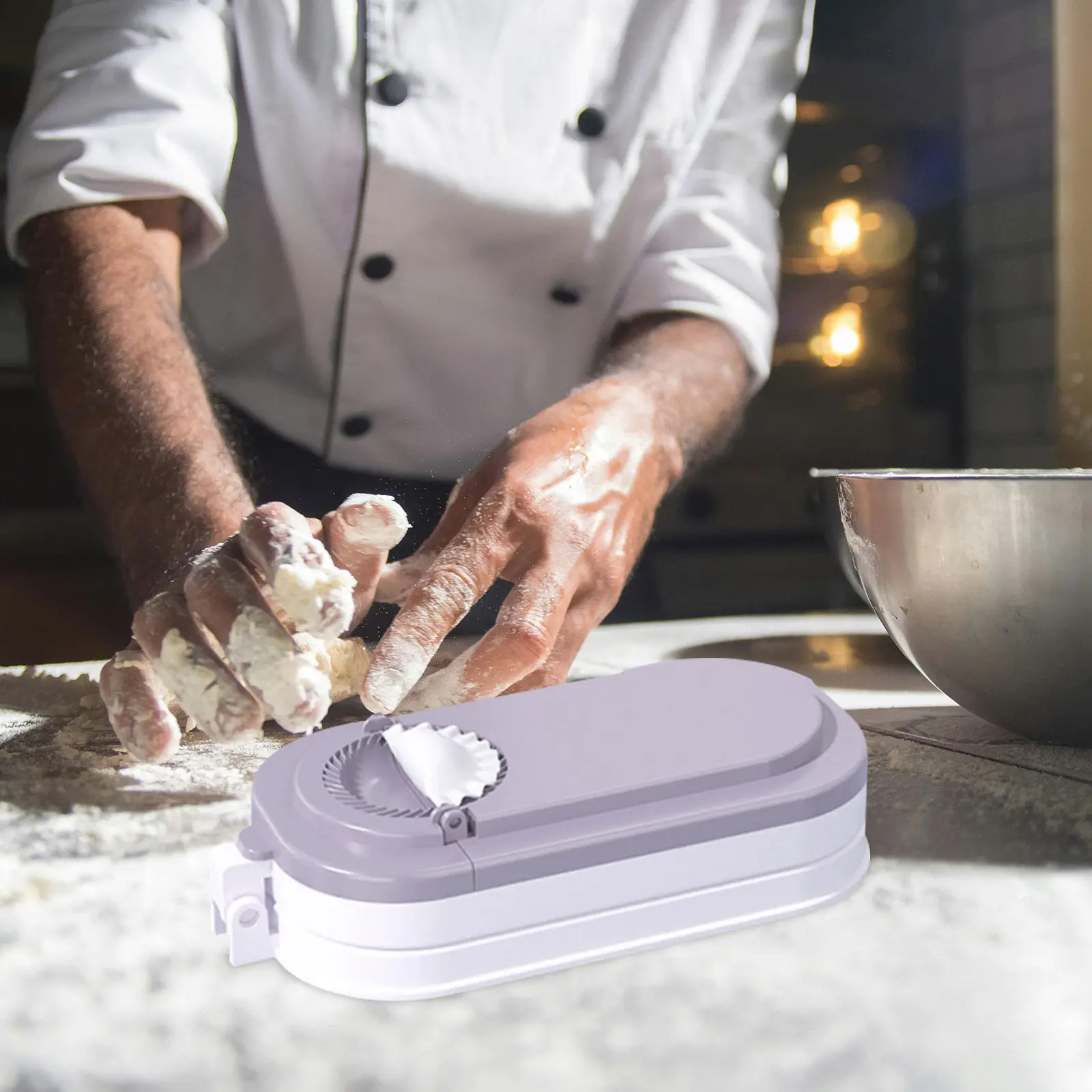 

Professional Dumpling Skin Presser Tool for Homemade Wonton and Gyoza Wrappers Non-Stick Easy-Clean Baking Pastry Cooking