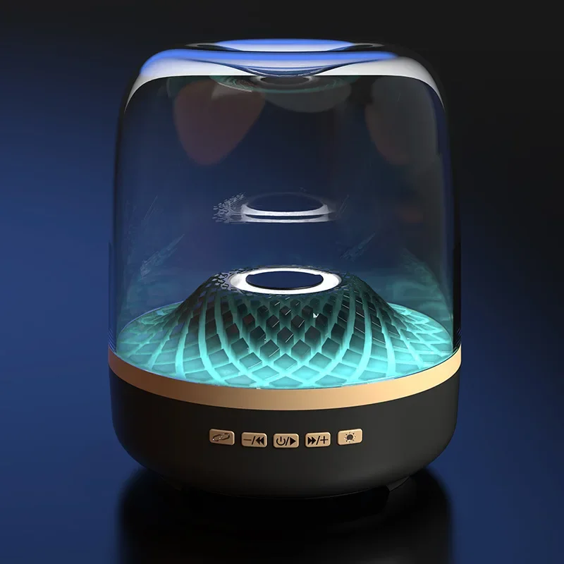 

Desktop subwoofer Glass 4th generation Bluetooth speaker Glass Black Gold Collection speaker stuttering