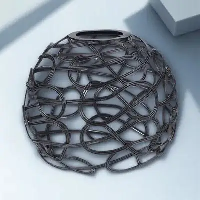 قوي الحديد الأسود عاكس الضوء الجوف خارج تصميم لغرفة المعيشة مطعم قلادة غطاء خفيف غطاء مصباح الزخرفية