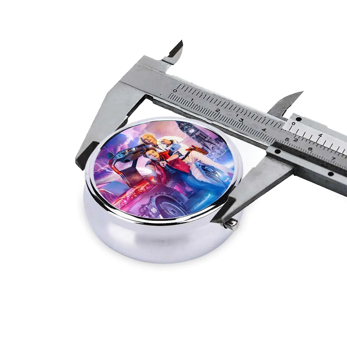 العودة إلى المستقبل حافظة حبوب منع الحمل المدمجة المحمولة لمحفظة الخيال العلمي الكوميدي فيلم الطب حقيبة للتخزين صندوق حبوب منع الحمل للسفر #3