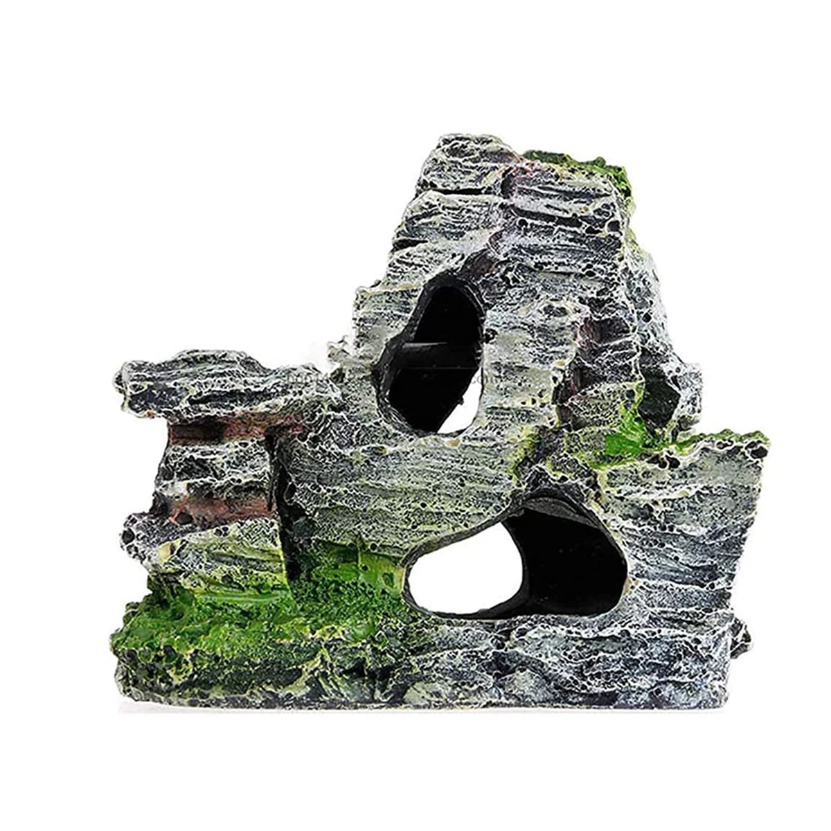 Artificial Moss Hiding Cave Mountain View Underwater Fish Tank Ornament Landscaping Craft Living Room Resin Aquarium Rockery