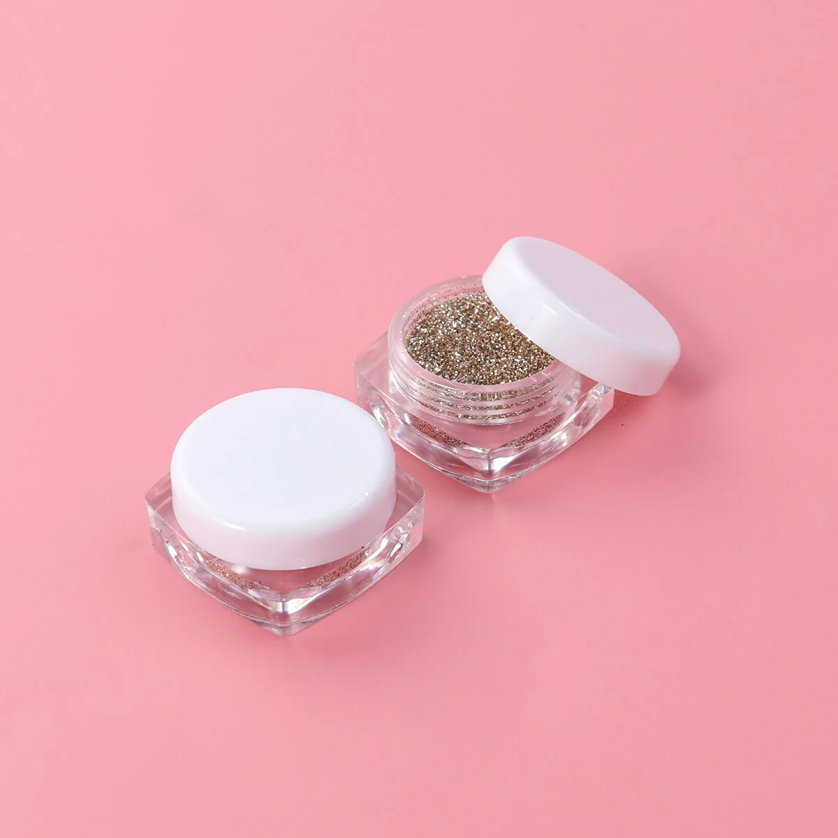 Conjunto de sombras soltas de alto brilho, 2 peças, pigmentos brilhantes sedosos, maquiagem de longa duração para uso profissional e pessoal, pigmento brilhante