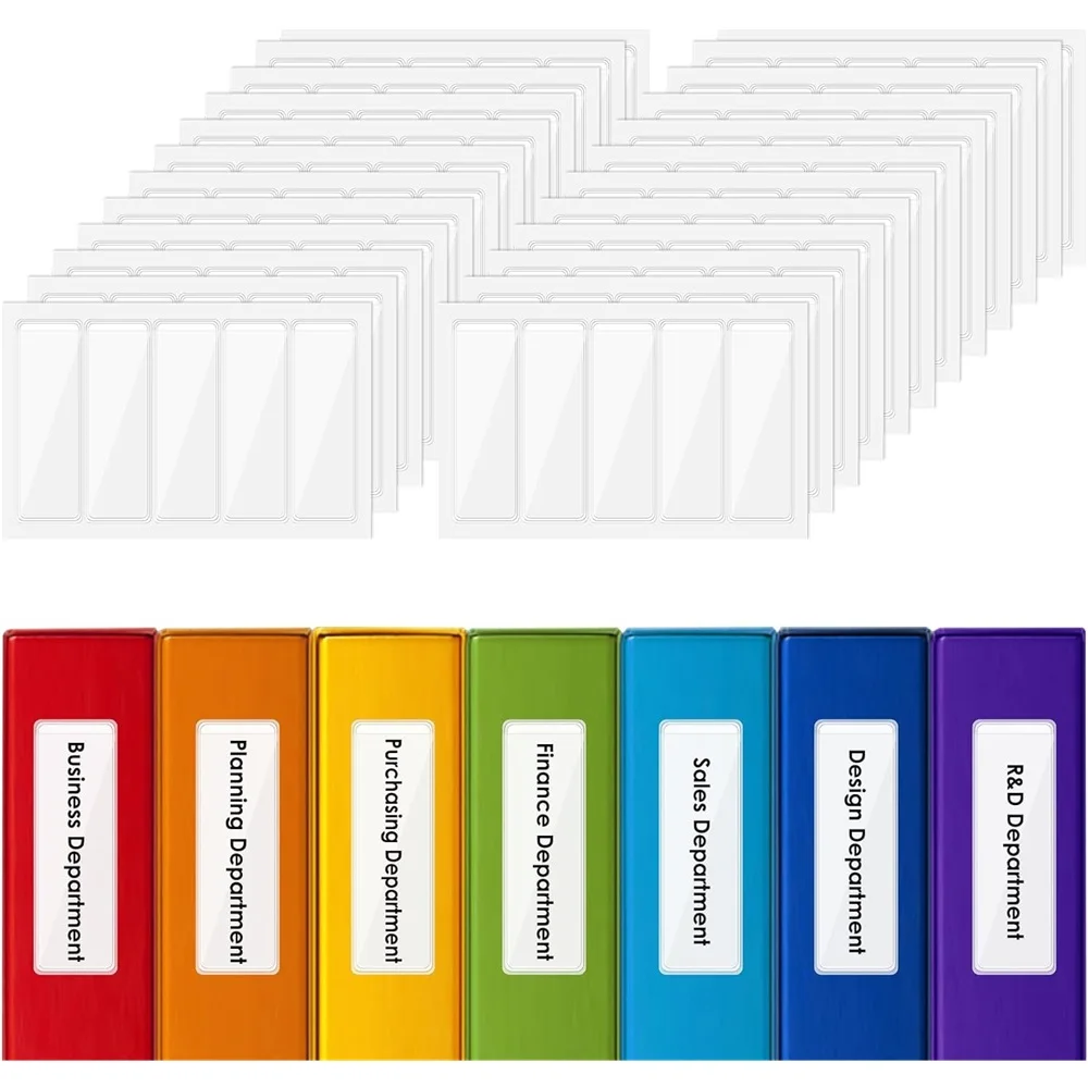 Organize Your Home With 20pcs Clear Label Holders - Adhesive Shelf Tag Pockets For Bookshelf，Binders, Files, Bins & Boxes!
