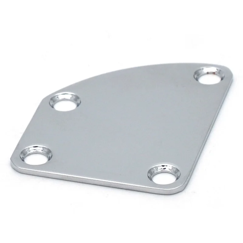 XSXS-Electric Guitar Neck Plate Curved Cutaway Semi Round Asymmetry Neck Joint Back Mounting Plate 4 Holes With Screws