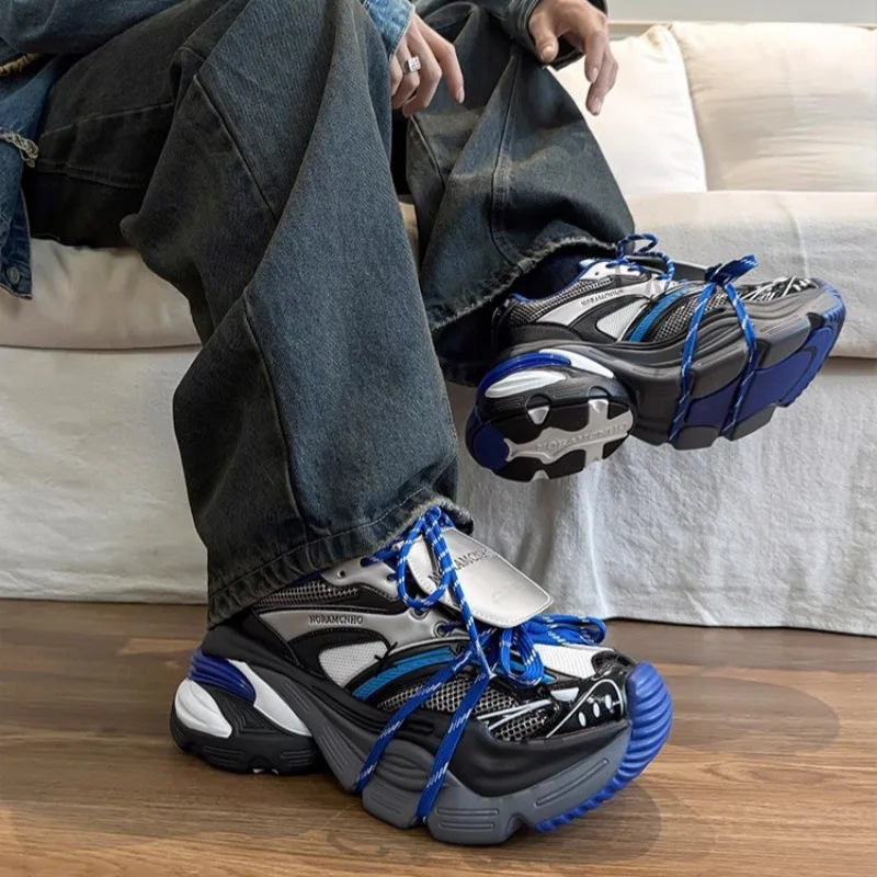 

Klein blue deconstruction strap dad shoes new mesh thick-soled heightening sneakers