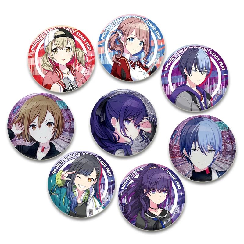 32/44/58mm Giochi di musica e ritmo Spille Progetto Anime SEKAI Pin Cosplay Cartone animato fatto a mano Distintivo Borsa Accessori Regalo di gioielli