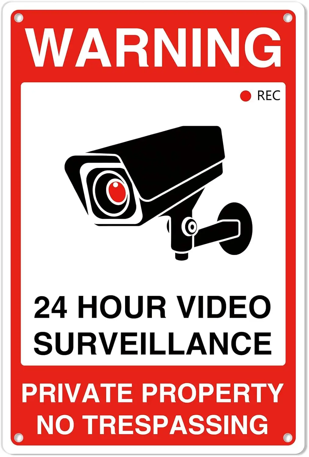 ملكية خاصة لا يوجد لافتة ألومنيوم للتعديل مع مراقبة فيديو - أمان من القصدير خالٍ من الصدأ لمدة 24 ساعة للمنزل والساحة والحديقة والما