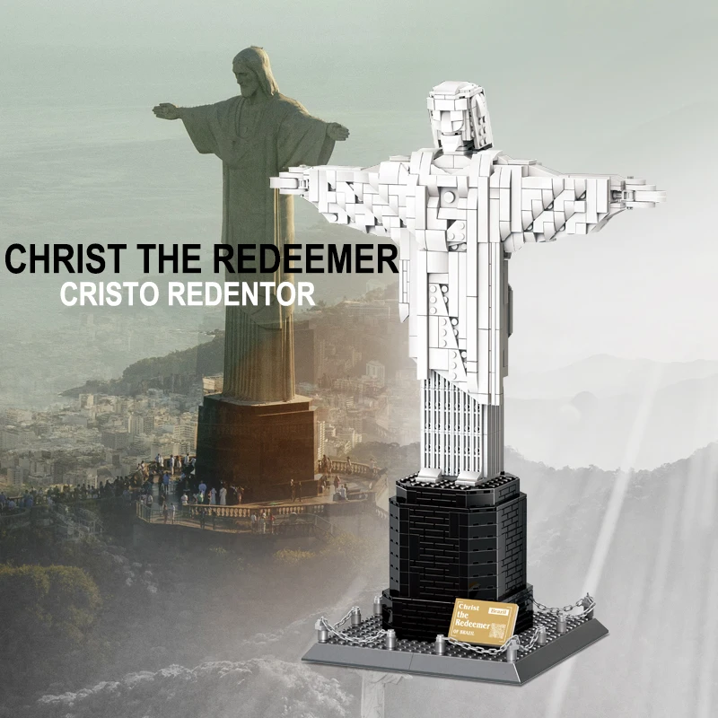 

973 Pcs Christ The Redeemer Of Brazil Building Blocks Cristo Redentor World Famous Architecture Bricks Toys Gifts For Children