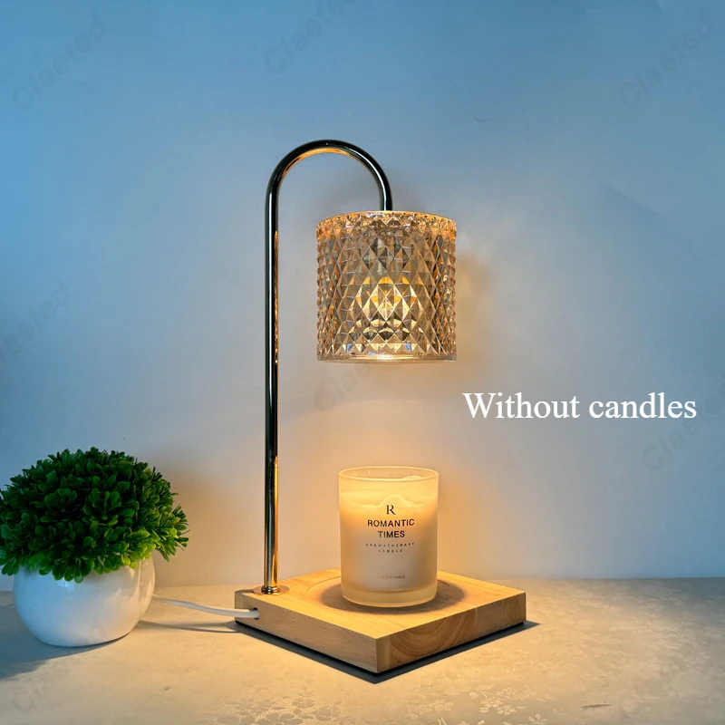 アロマテラピー-ワックス溶解ランプ,時間調光,シンプルな木製アート,寝室のベッドサイドの雰囲気,装飾照明