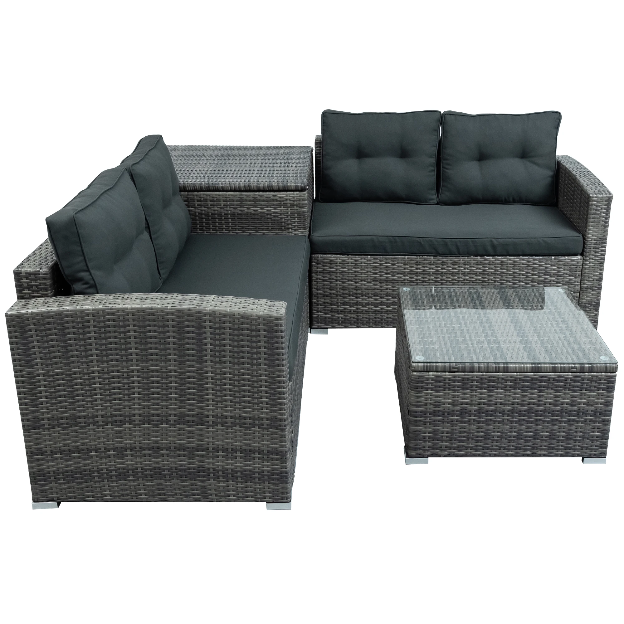 Outdoor Möbel Sofa Set mit Großen Speicher Box für Pool Hinterhof Rasen