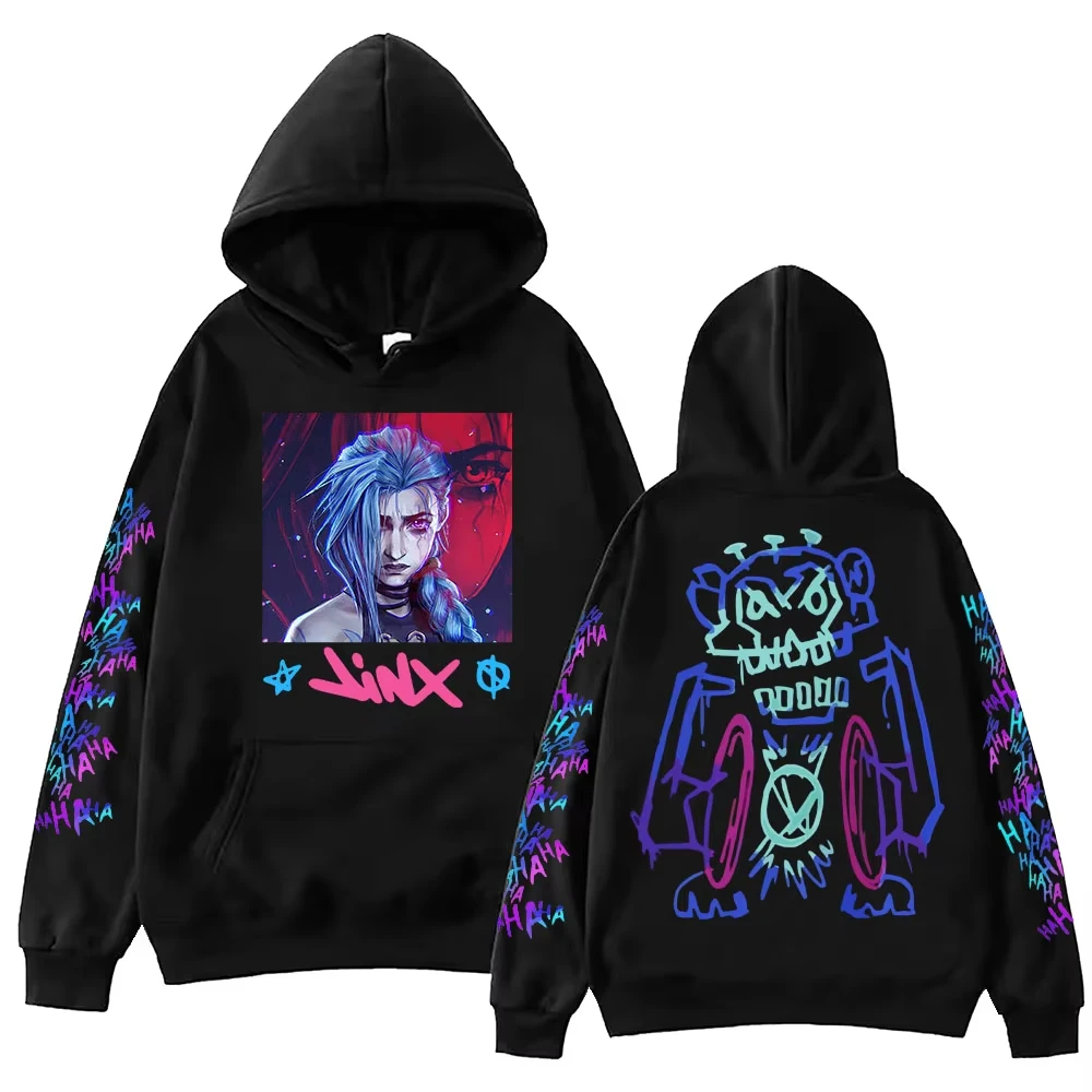 Jinx Arcane Hoodie Hot Anime Men Women Pullover Tops Oversized Clothing Streetwear 2025 Harajuku Sweatshirt Fans Gift Tops