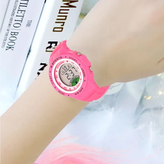 Children Electronic Watch Boys and Girls Macaron Sports Wristwatch Luminous Alarm Clock multifunctional Kids fashion Watches