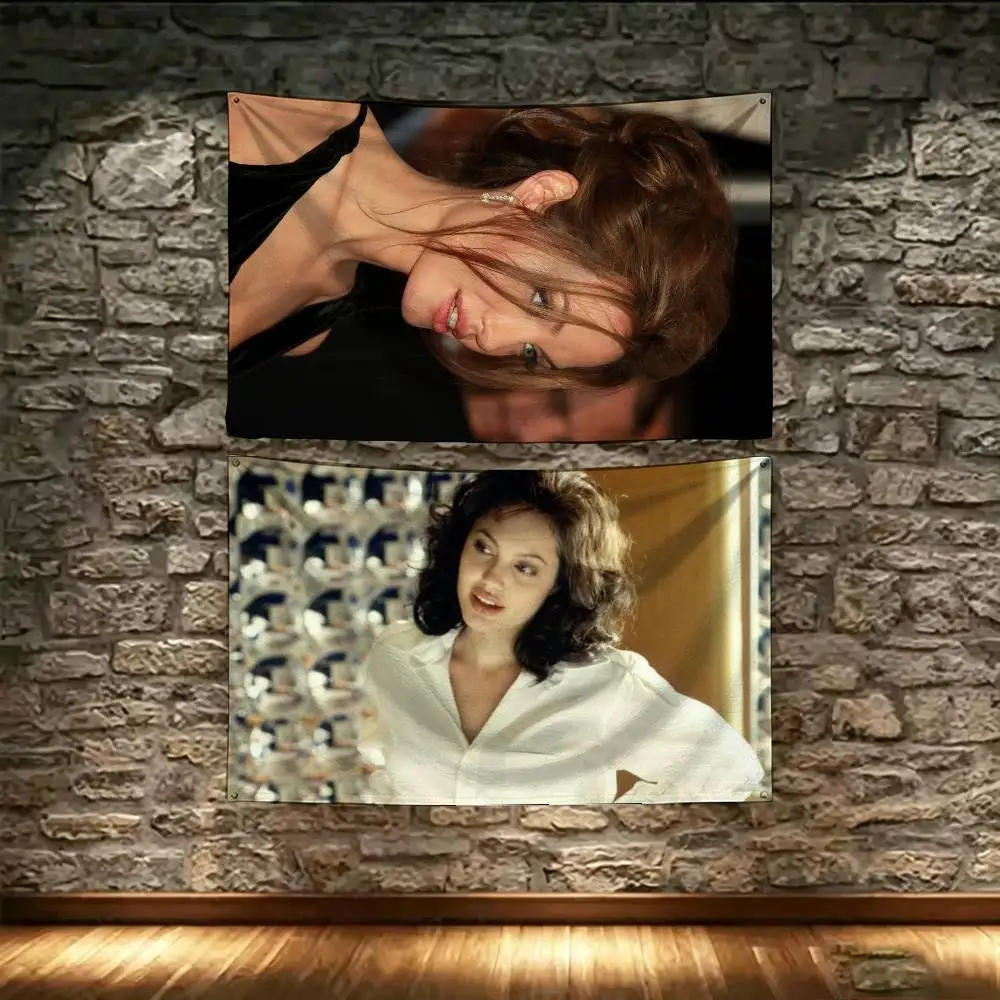 angelina j-jolie Room Decoration Wall Tapestry Hanging Aesthetic Bedrooms Advertising Banner