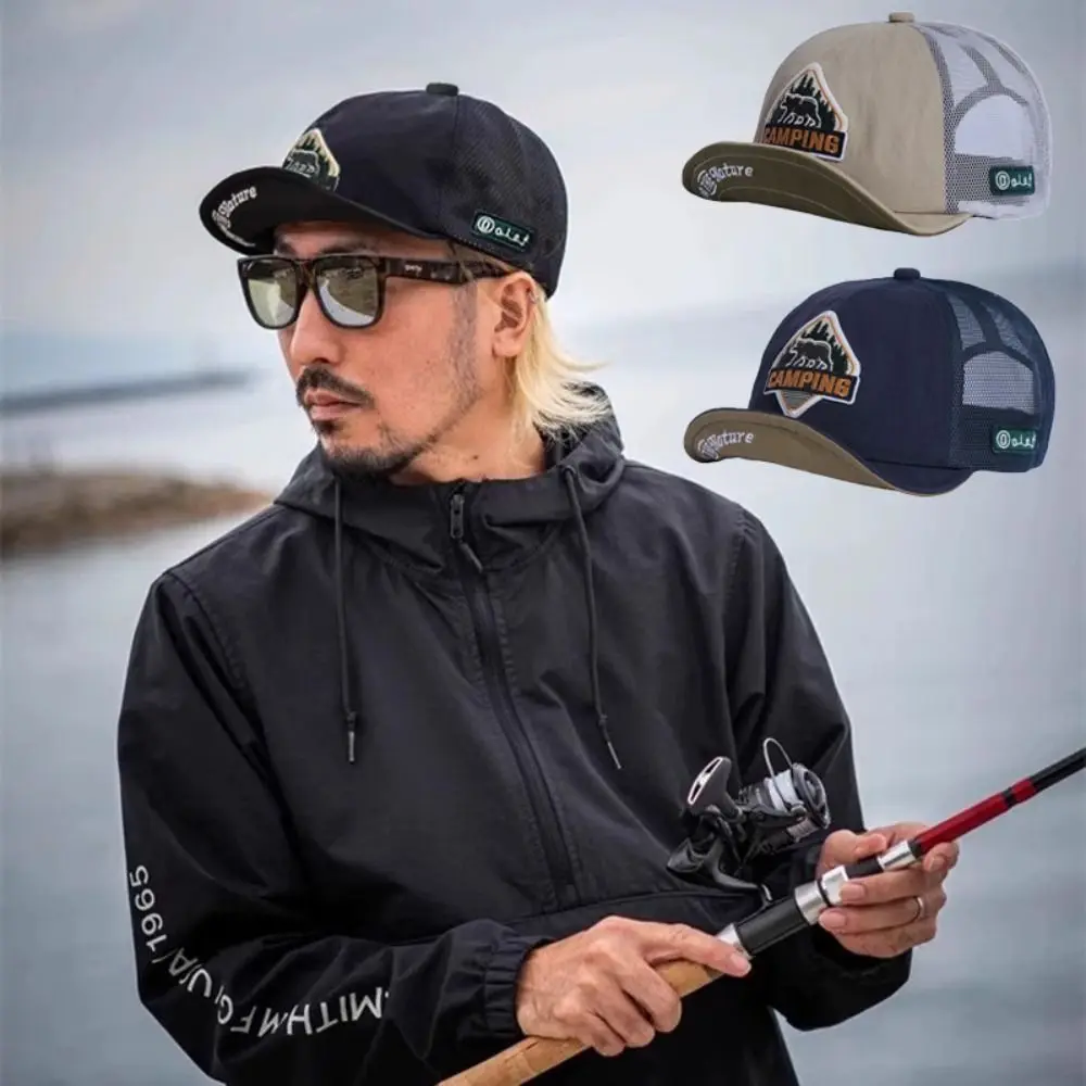 Новая бейсболка с вышивкой в стиле ретро, дышащая сетчатая шляпа от солнца, регулируемая спортивная шляпа с короткими полями, уличная