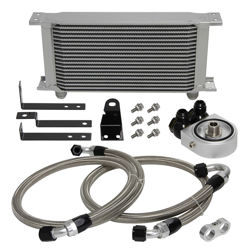 19 Row Oil Cooler W/ Steel Braided Oil Lines Kit Fits for Honda S2000 F20C1 F22C1 2000-2009