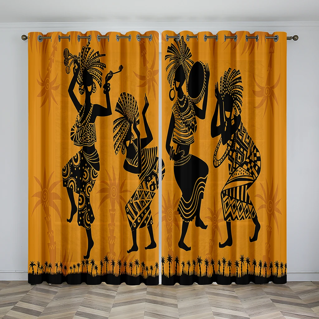 

Ethnic African Woman Window Curtains Living Room Bedroom Kitchen Curtain For Children Drapes Window Treatment