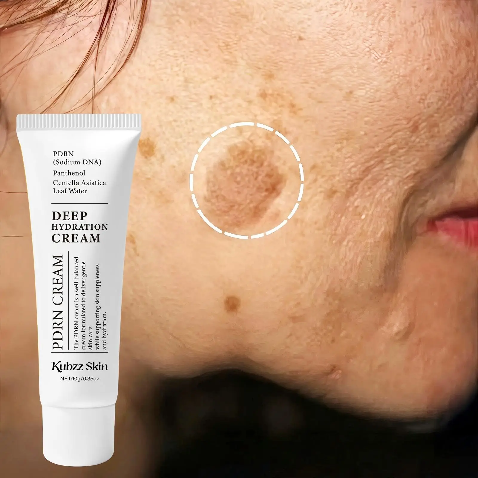Pdrn Deep Moisturizing Cream, Pdrn (Sodium Dna) Panthenol Centella Asiatica, Deep Moisturizing and Skin Softening, Suitable for Dry Skin, Facial Cream for Dry Skin, 10g, for Daily Use