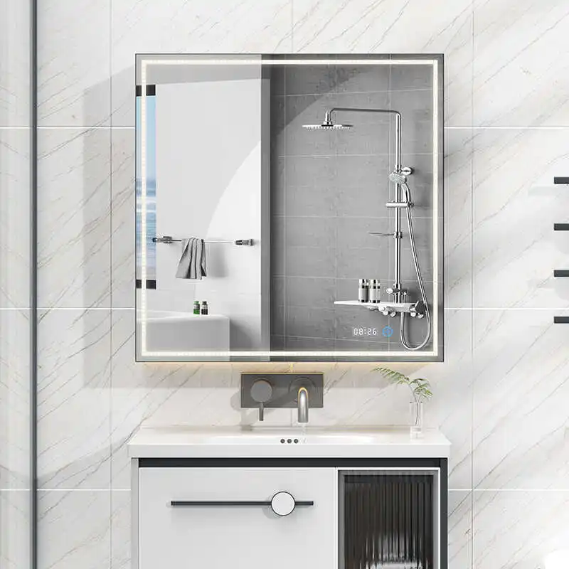 Intelligent Electric Lifting Bathroom Mirror Wall Mounted Vertical Cabinet Touch Toilet Storage Cabinet Shelf