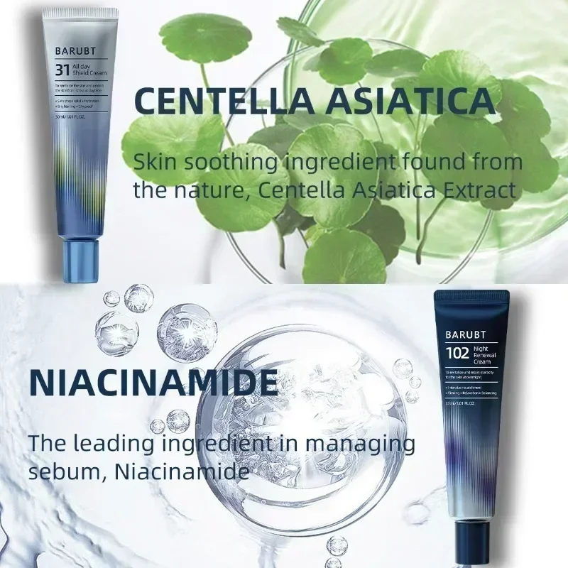 ( All-day&Night ) Centella Niacinamide Moisturizing Facial Cream Hyaluronic Acid Daytime Repair Overnight First Aid Face Cream