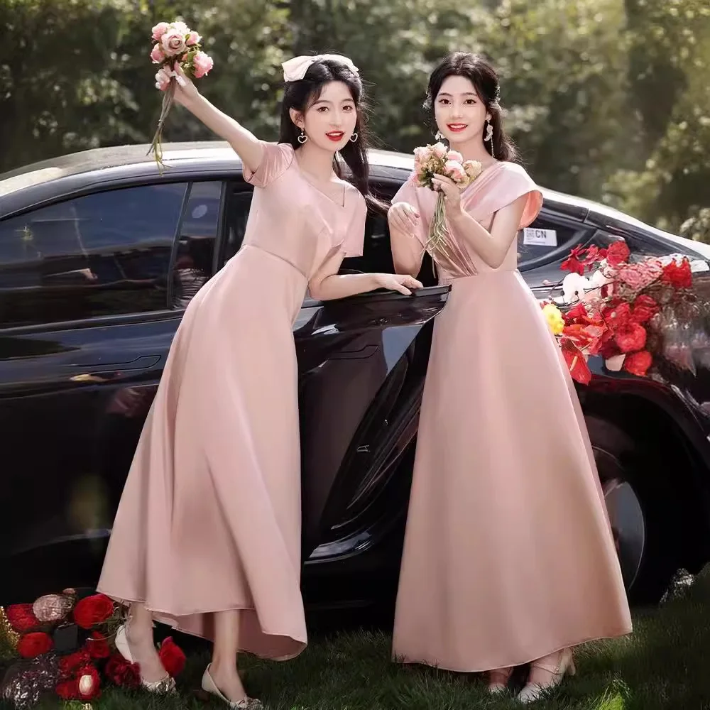 

Pink Maidservant Dr aduation Fem Fairy T Sle Sister up Maidservant Skirt Faionable Ele Wedding Dr