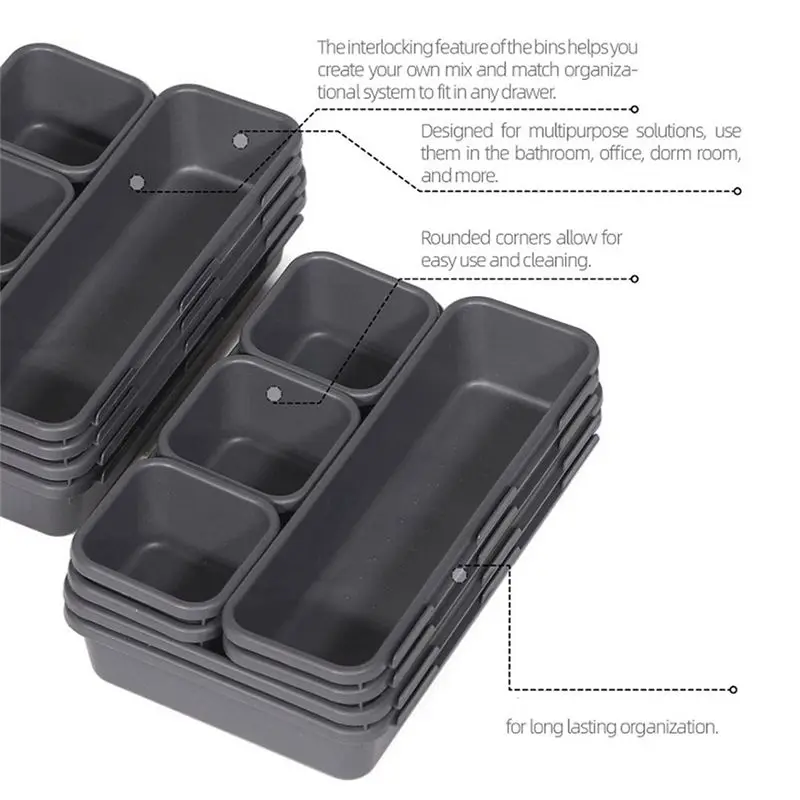 24 PCS Desk Drawer Organizer Office Organization Junk Drawer Organizers For Office