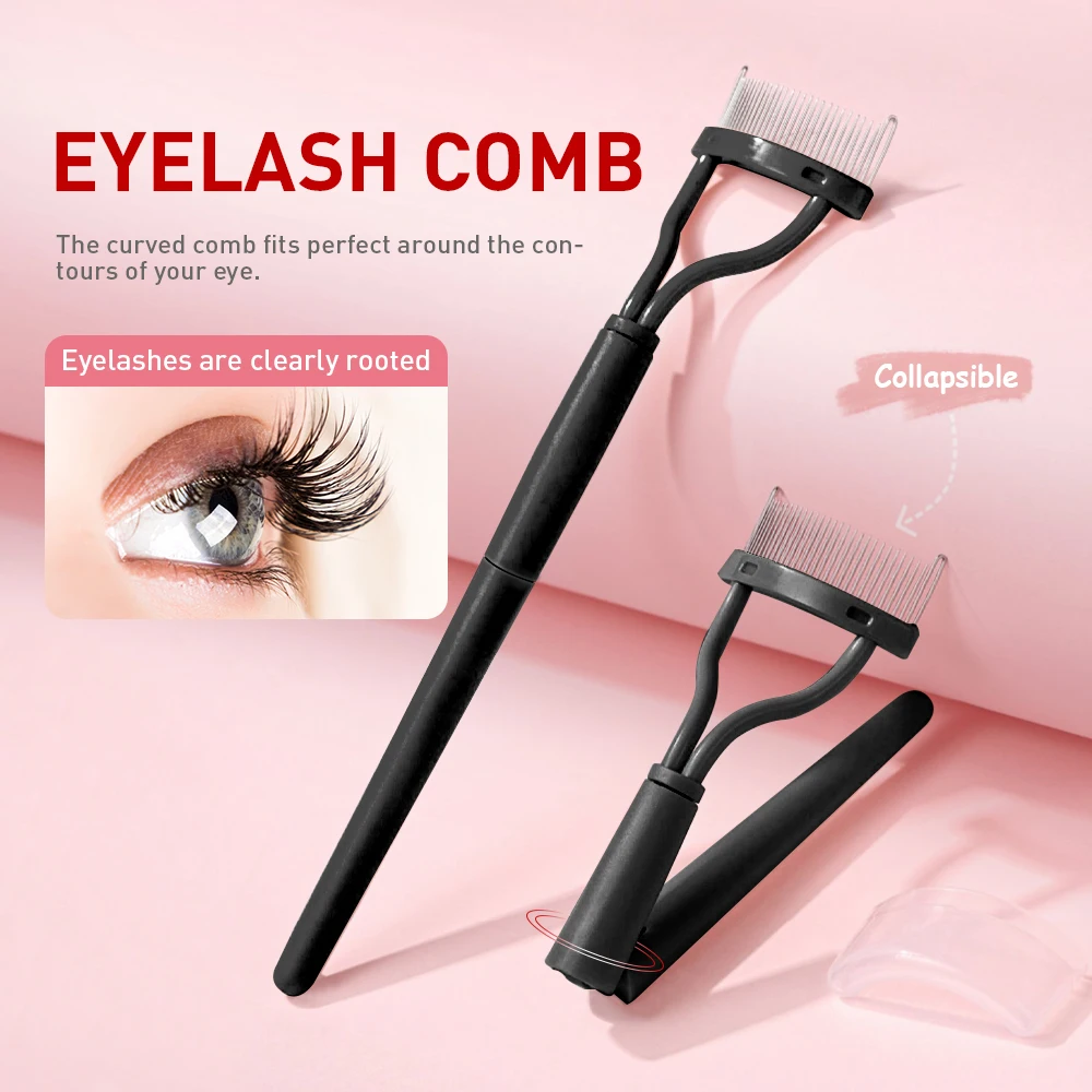 

Medy Lashes Eyelash Comb Eyelash Separator Eyelash Definer With Comb Cover Foldable Eyelash Comb Makeup Cosmetic Tool