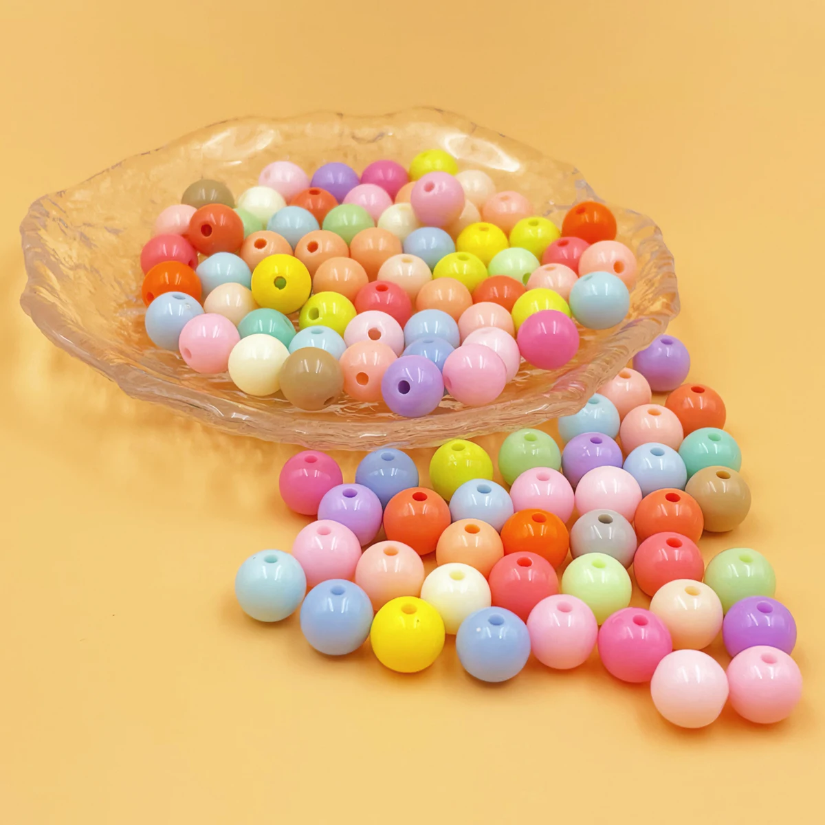 

100pcs Color 8mm Beaded Children DIY Beaded Jewelry Accessories Acrylic High-quality Hand Beaded Accessories