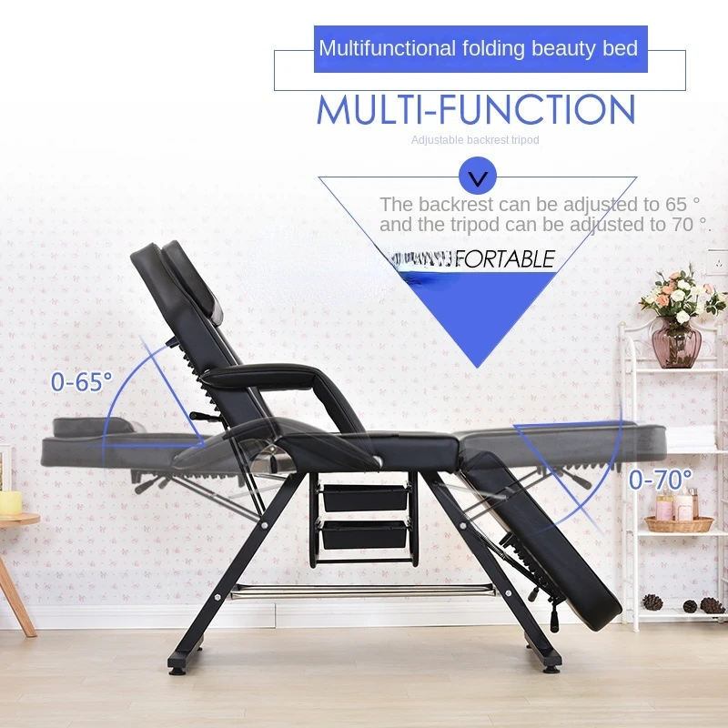 XL Multifunctional Folding Facial Bed Tattoo Eyebrow Tattoo Tattoo Embroidery Injection Nursing Micro-Finishing Bed Chair