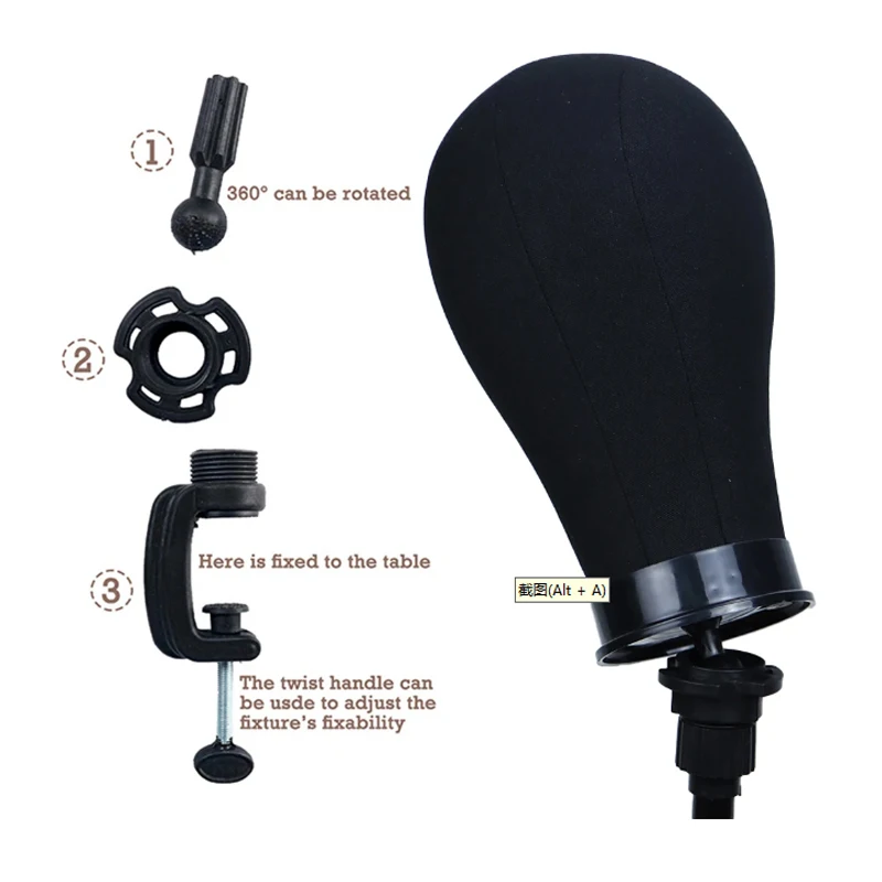 21-23inch Canvas Block Wig Black Head for Display