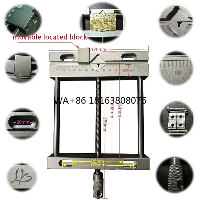 High‑Precision Small Multi‑Functional Flat Vise, Precision Horizontal Clamp Accessory for CNC Engraving Machine