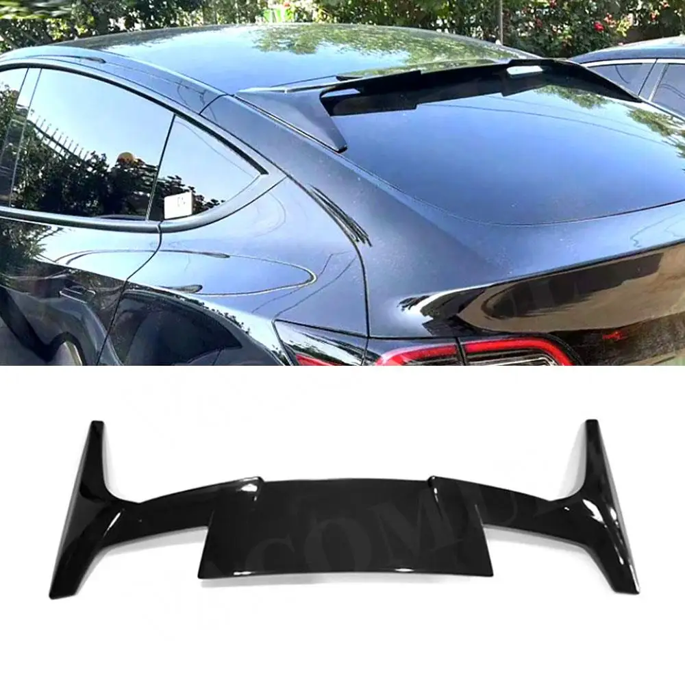 

VACOMUL ABS Carbon Look /Gloss Black Rear Trunk Roof Spoiler Wing for Tesla Model Y 2020+ Car Rear Spoiler Styling Modification