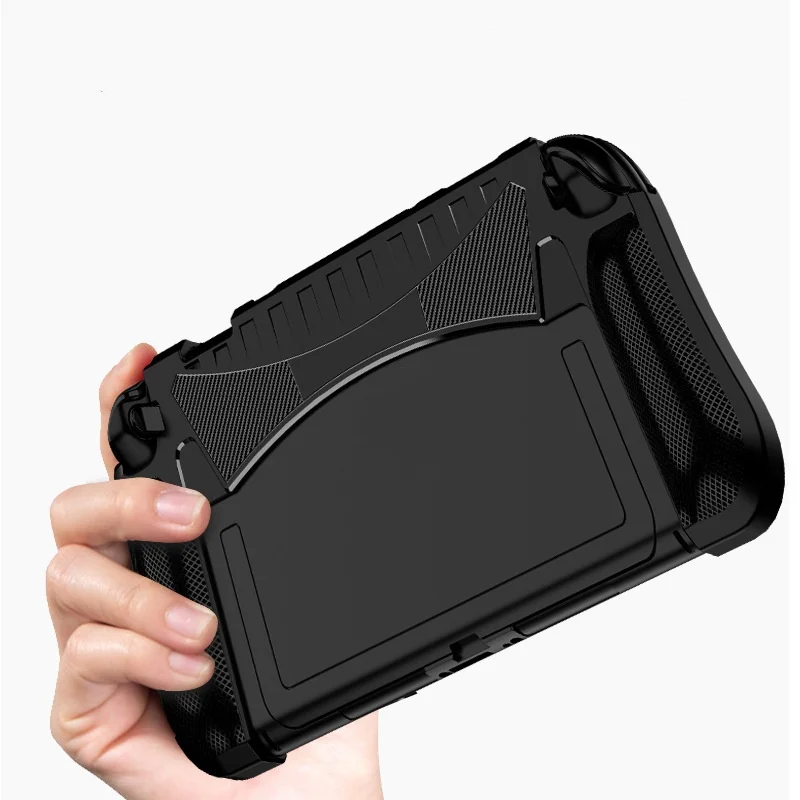

for Switch 2 Case Curved Grip Drop Protection TPU Case with Stand Game Accessories Black White​