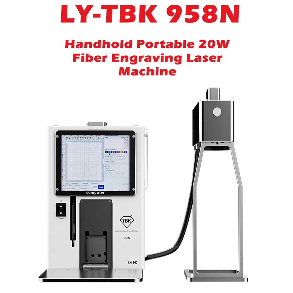 

LY-TBK 958N 958NR Мобільний телефон Розпакування Портативний волоконно-лазерний гравірувальний верстат із поворотною віссю Вбудований комп’ютер 500 Вт