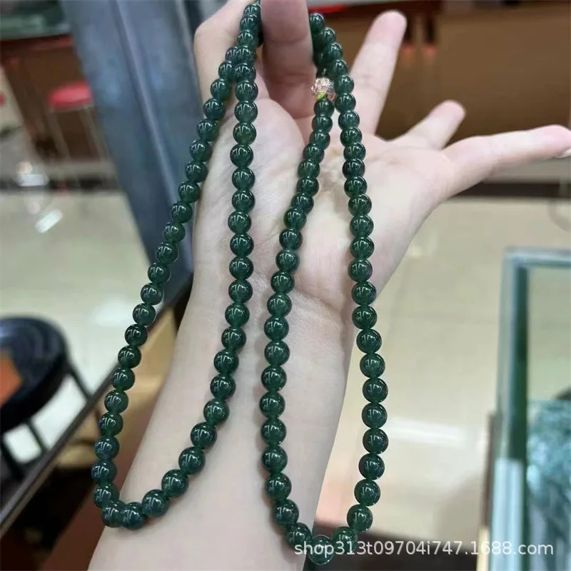 Factory Natural Dangerous Material A- Level Jade Long Chain Necklace