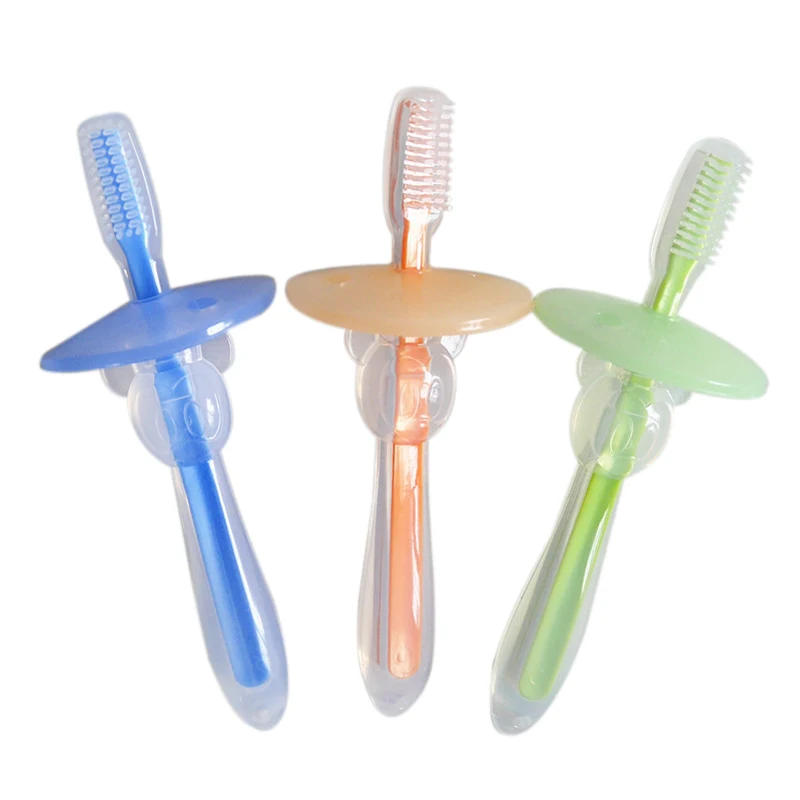 Houselin Baby Training Brush Toddler Toothbrush Silicone Teether Bristles Toothbrush