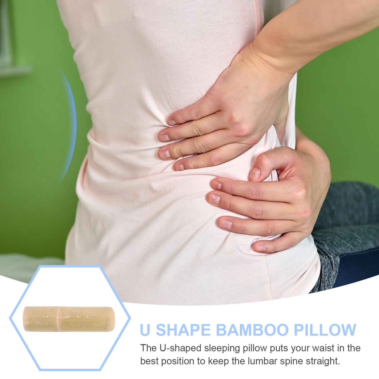 Handmade Bamboo Cervical Pillow U shaped Neck Support 7cm Height Single Use Material Sleeping Pillows Home Textiles