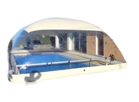 

Folding transparent inflatable pool shell dome with cover