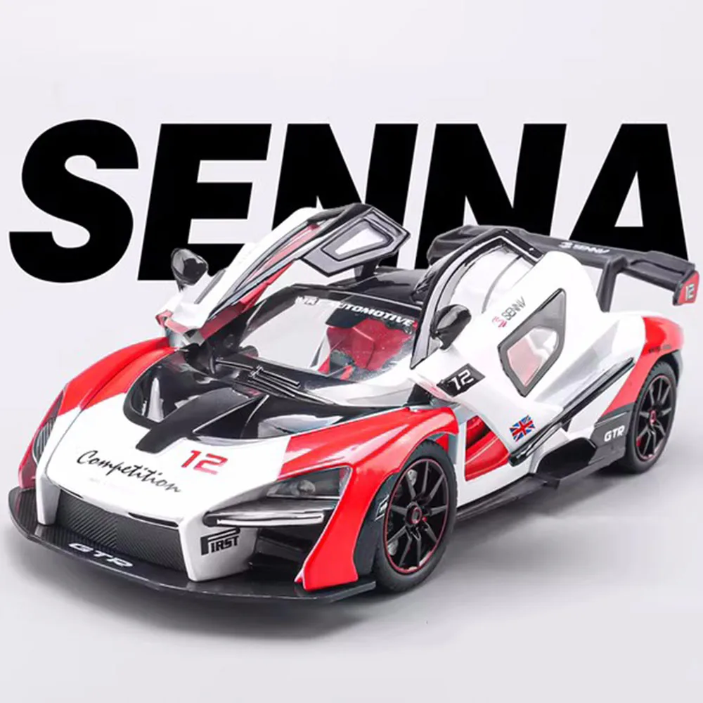 1-24スケール-セナモデルカー-合金製おもちゃ-ダイキャスト-プルバック式-ミニチュアモデル-ライトミュージック付き車両-子供向け誕生日プレゼント