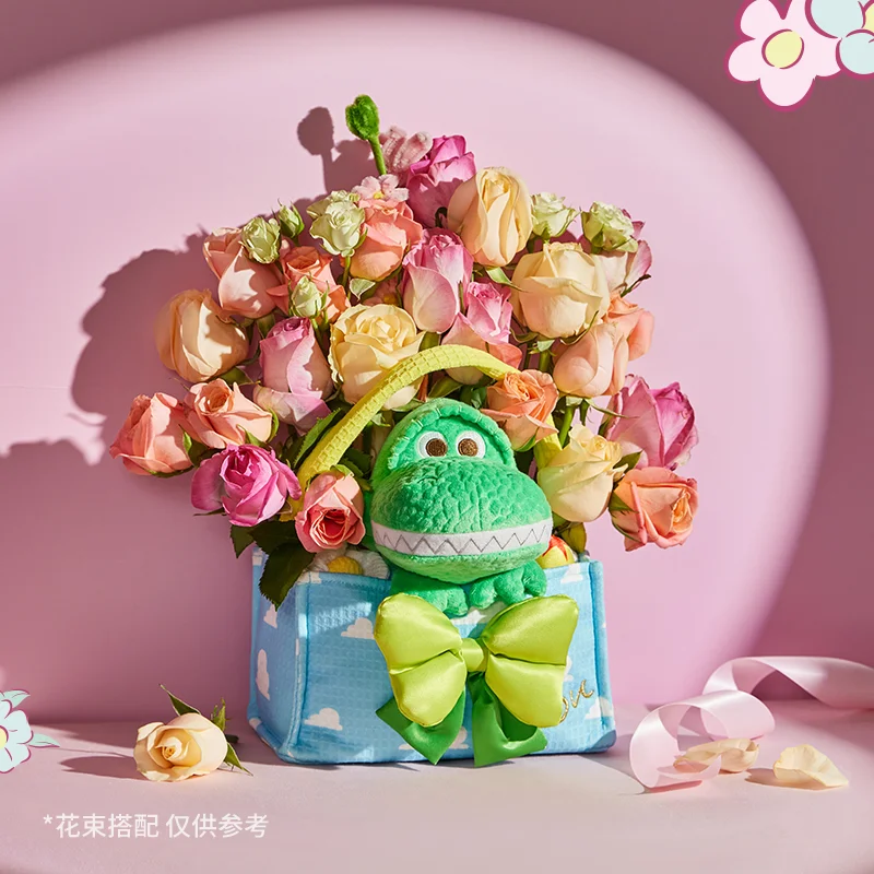 Em estoque genuíno disney oficial doce flor cesta scrooge winnie boneca brinquedo de pelúcia saco de mão presente de aniversário sênior