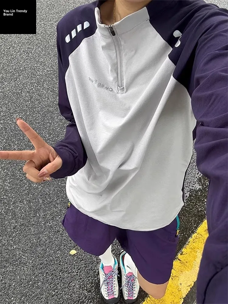 Haut de cyclisme léger à séchage rapide avec fermeture éclair pour femme, vêtement de sport d'été, t-shirt à manches longues, course en montagne en plein air, haut du corps