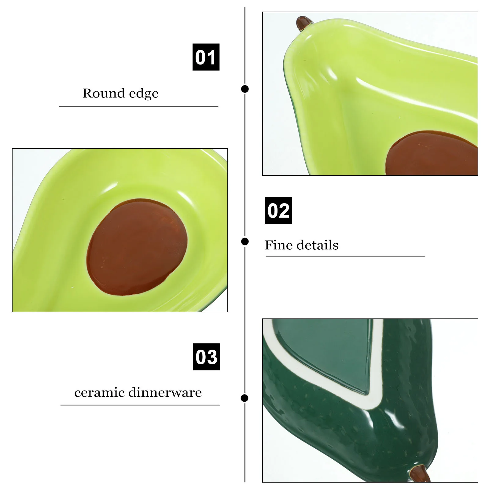 

Ceramic Avocado Bowl Unique Design Heat Resistant Wear Resistant Fruit Food Dessert Serving Tray Household Kitchenware