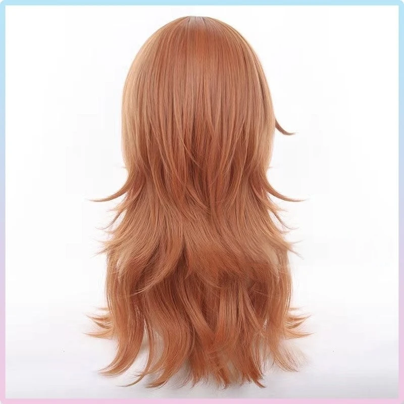 Angel Devil Cosplay Wig Dark Orange Layered Wig Rose Net Cap Heat Resistant Synthetic Fiber Wig for Halloween Cosplay Wig